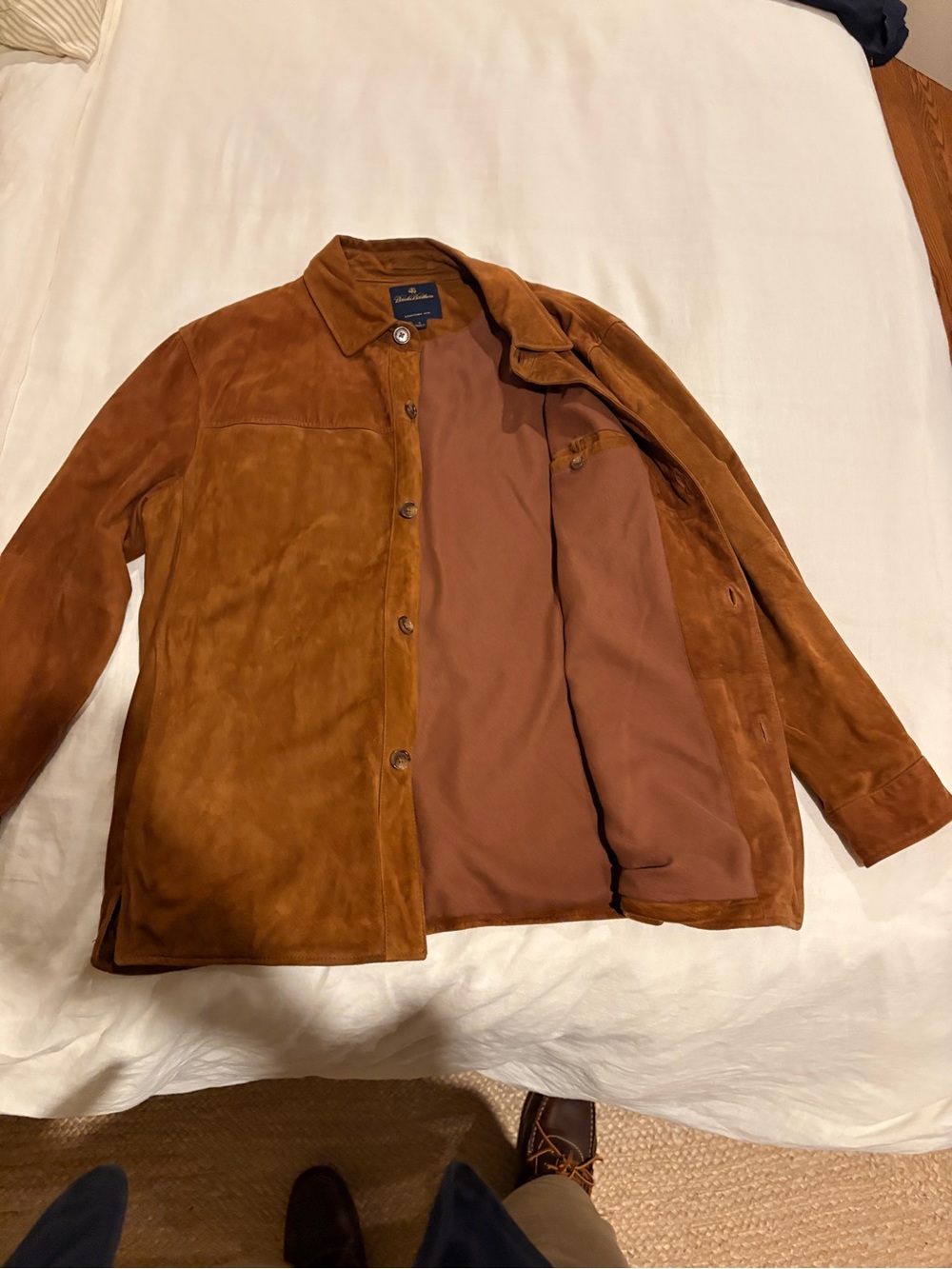 Brooks Brothers Chestnut Brown Suede Shirt Jacket